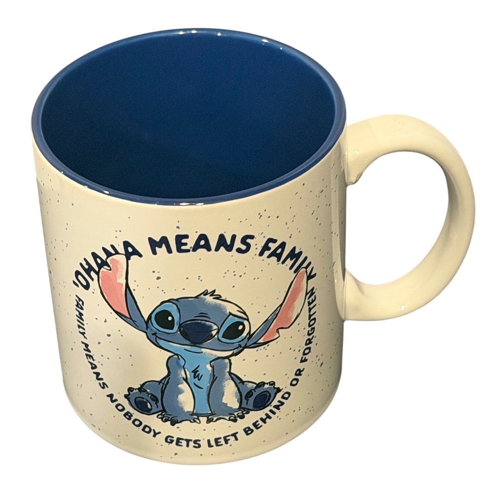 Disney Lilo & Stitch Ohana Means Family 20 oz Ceramic Mug Silver Buffalo